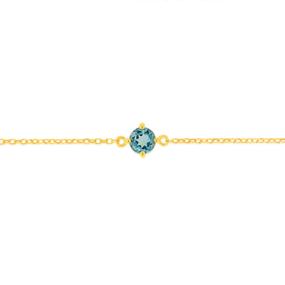 0.30 Carat Blue Topaz Adjustable Bracelet 17cm in 9ct Yellow Gold - Image 2