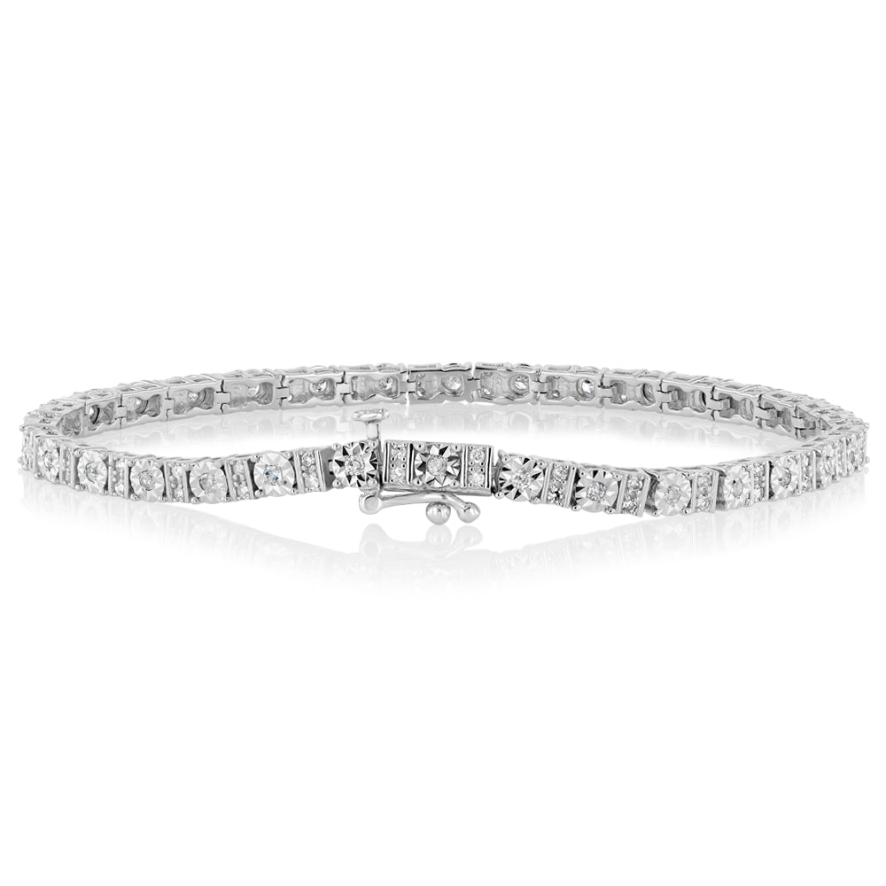 0.95 Carat Diamond 19cm Bracelet in Sterling Silver - Image 4