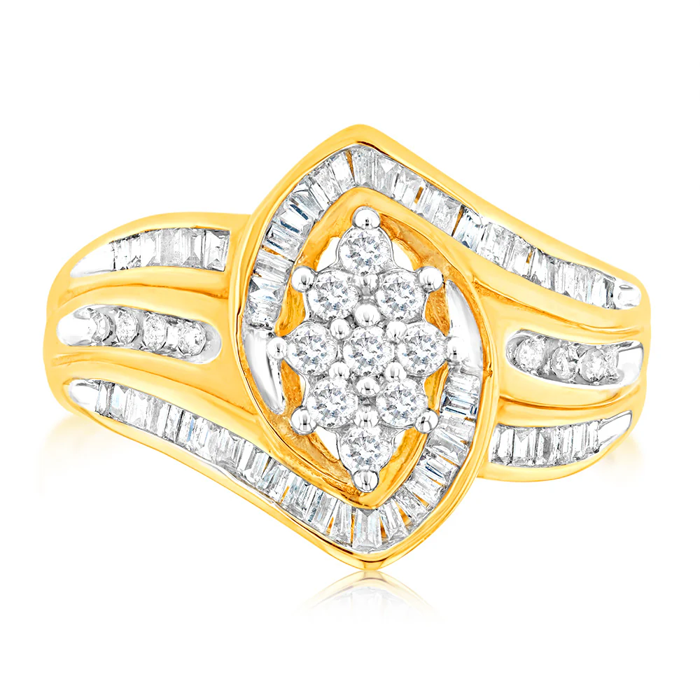 1/2 Carat Diamond Ring in 10ct Yellow Gold