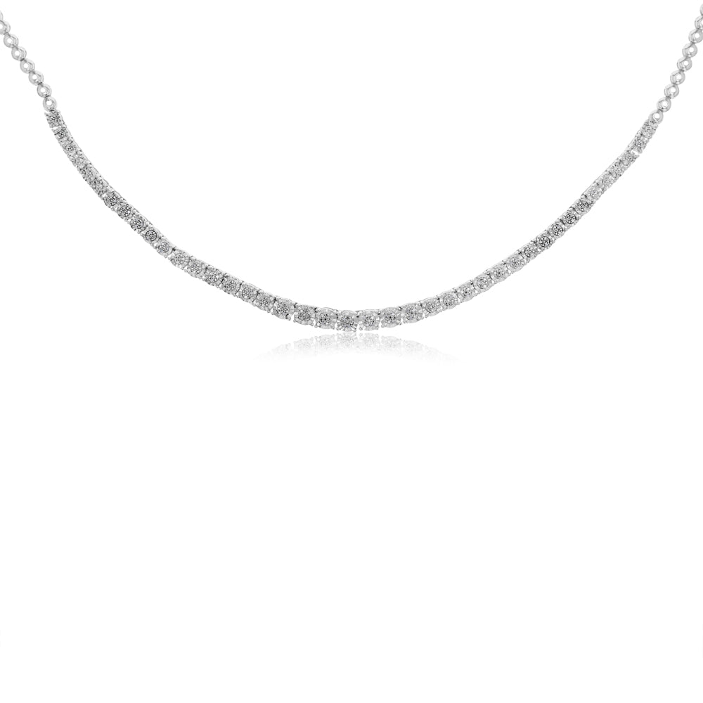 1/3 Carat Diamond Necklace 45cm in Sterling Silver - Image 2