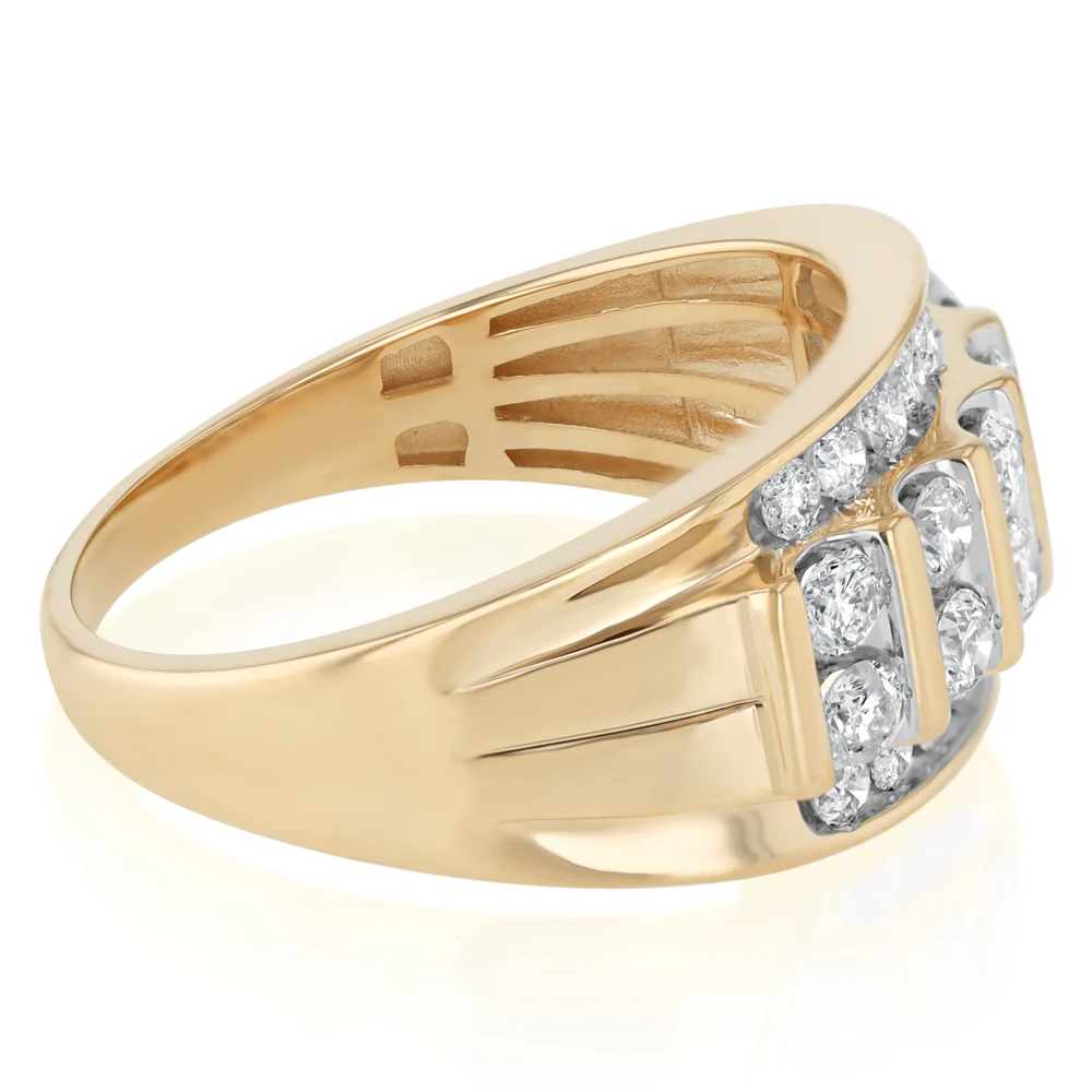 1.5 Carat Diamond Gents Ring in 9ct Yellow Gold - Image 2