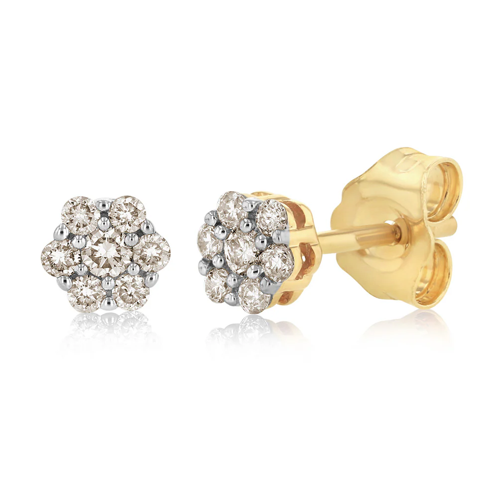 1/6 Carat Diamond Stud Earrings in 9ct Yellow Gold - Image 2