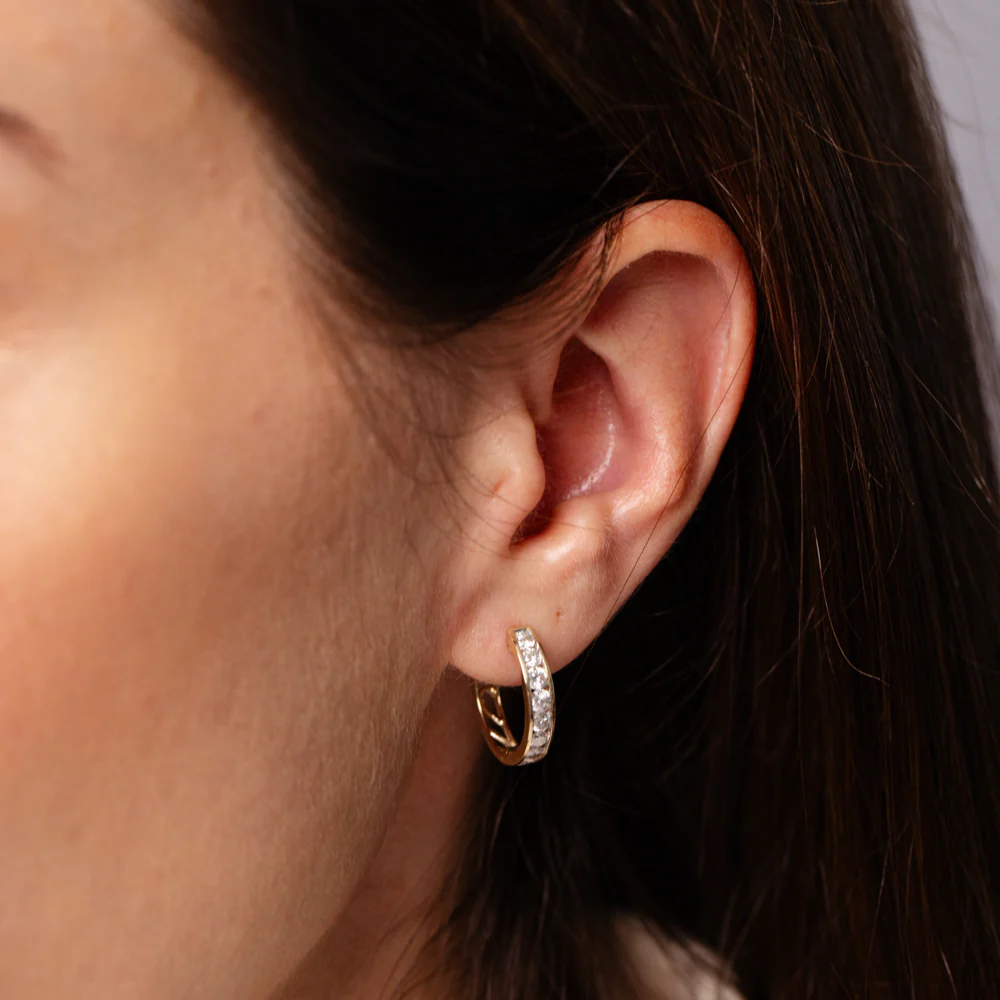 1 Carat Diamond Hoop Earrings in 9ct Yellow Gold - Image 2