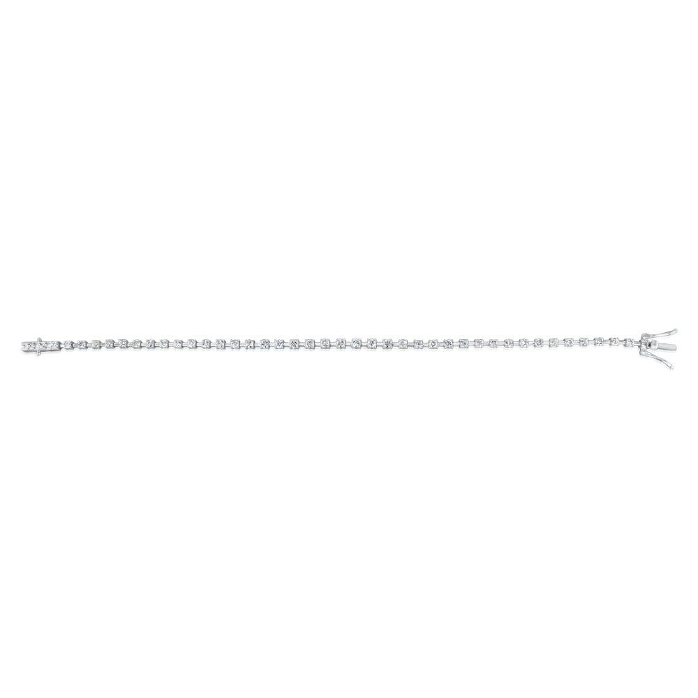 2 Carats Diamond Tennis Bracelet 17.5 cm in 9ct White Gold - Image 2