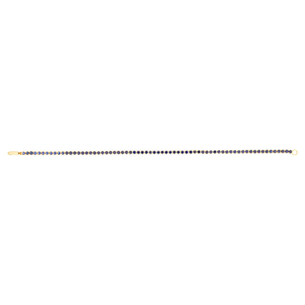 3.37 Carats Created Sapphire Bracelet in 10ct Yellow Gold - Image 4