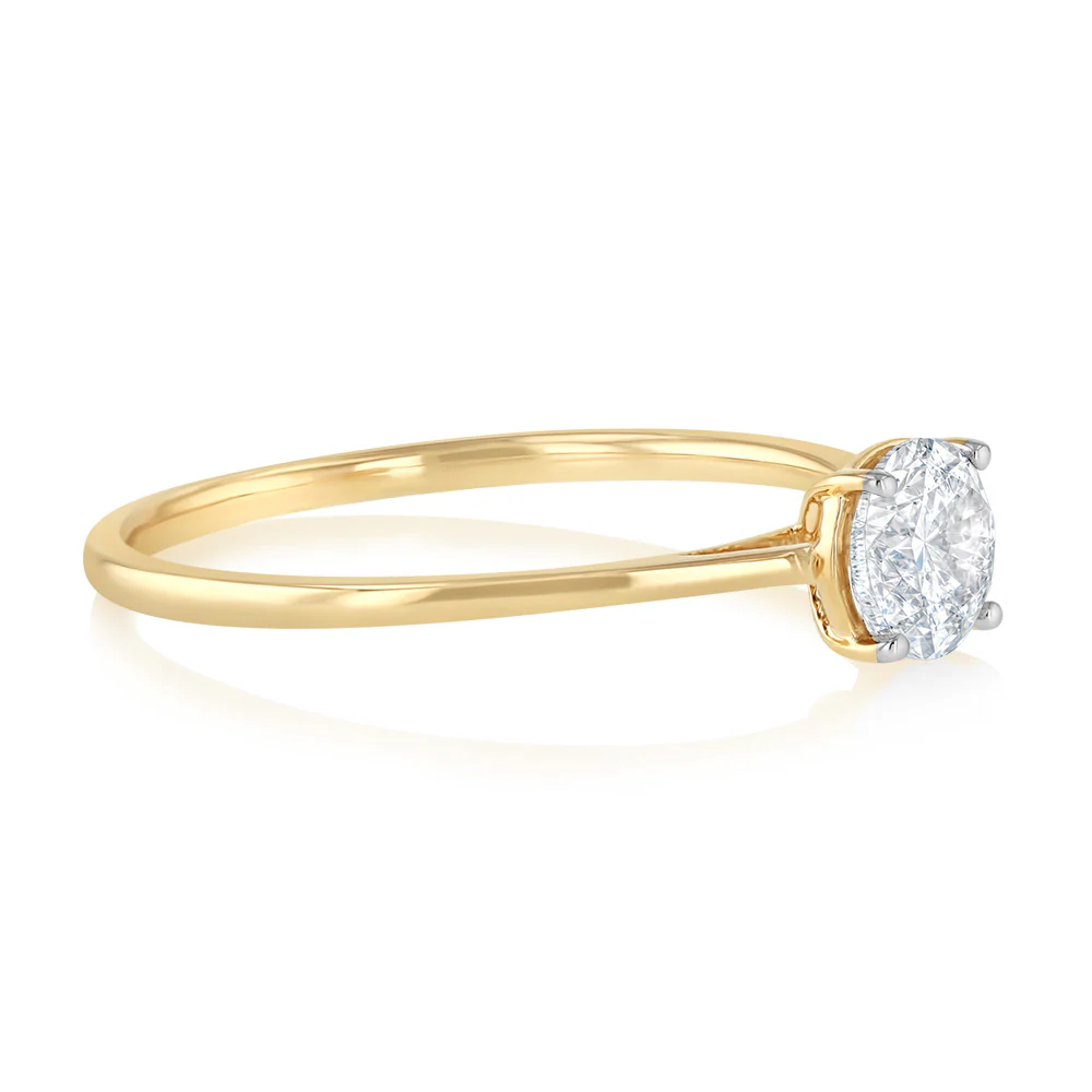 3/4 Carat Diamond Solitaire Ring in 9ct Yellow Gold - Image 2