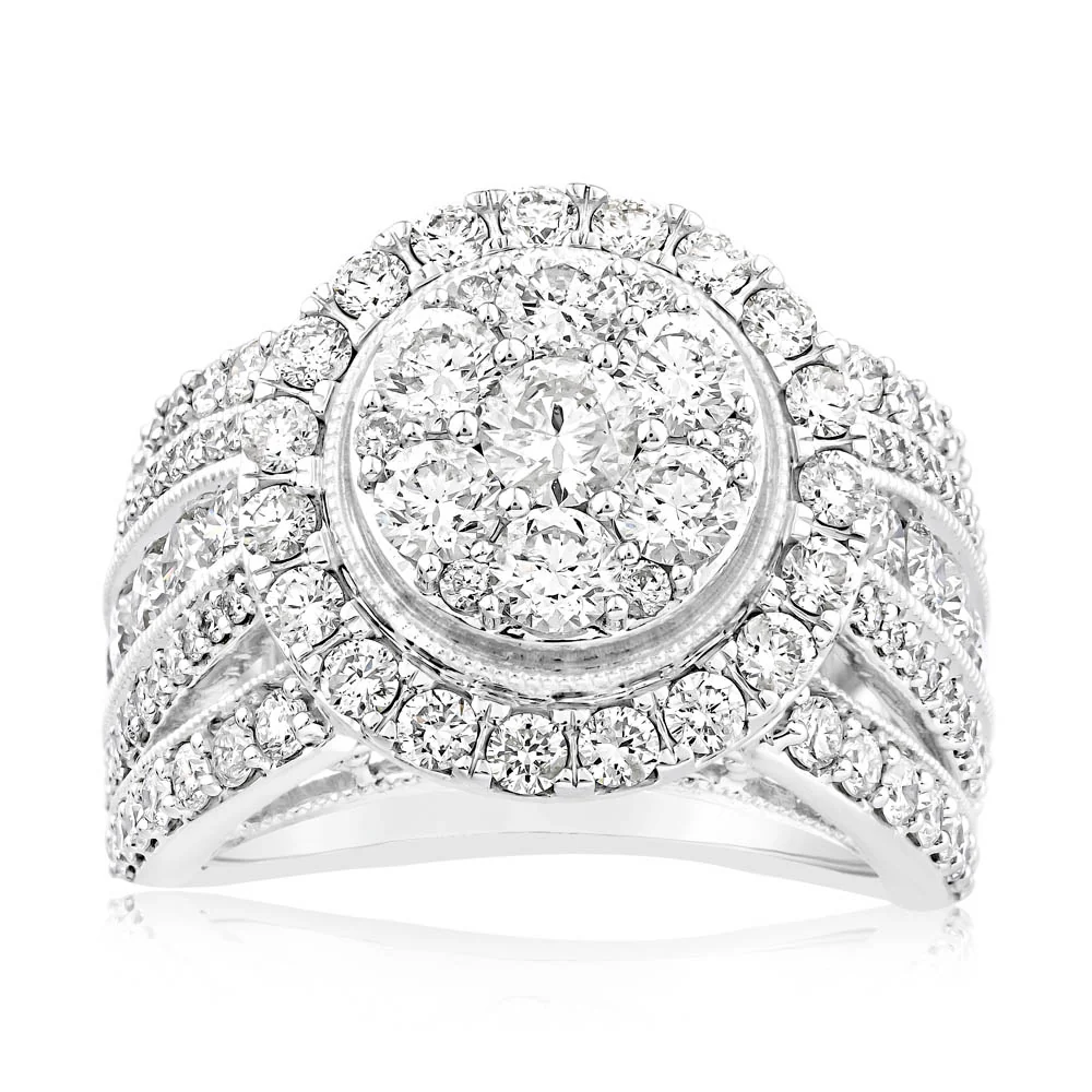 3 Carat Diamond Ring in 10ct White Gold