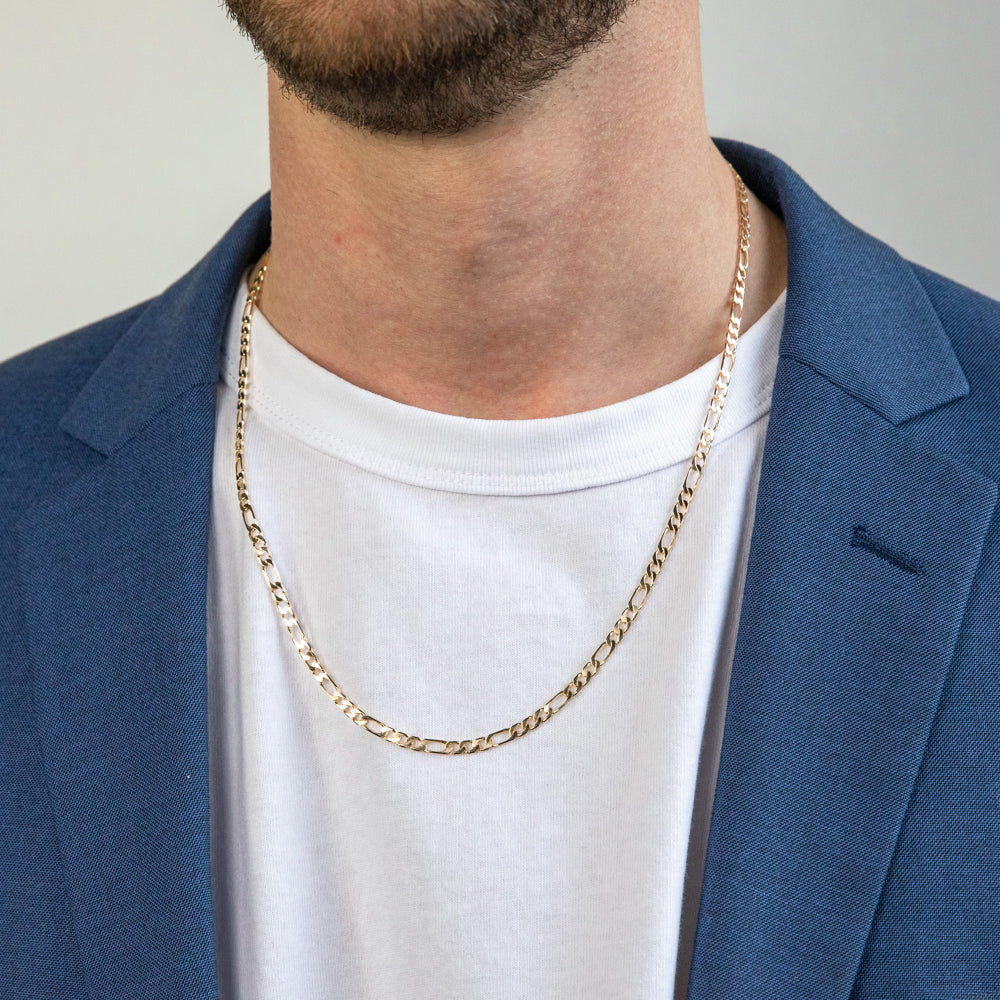 9ct Elegant Yellow Solid Gold Figaro Chain - Image 3