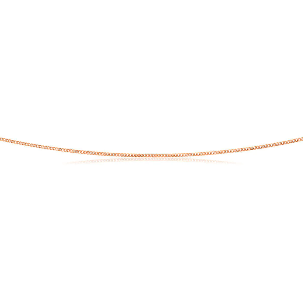9ct Rose Gold Silver Filled 60cm Curb Chain - Image 2