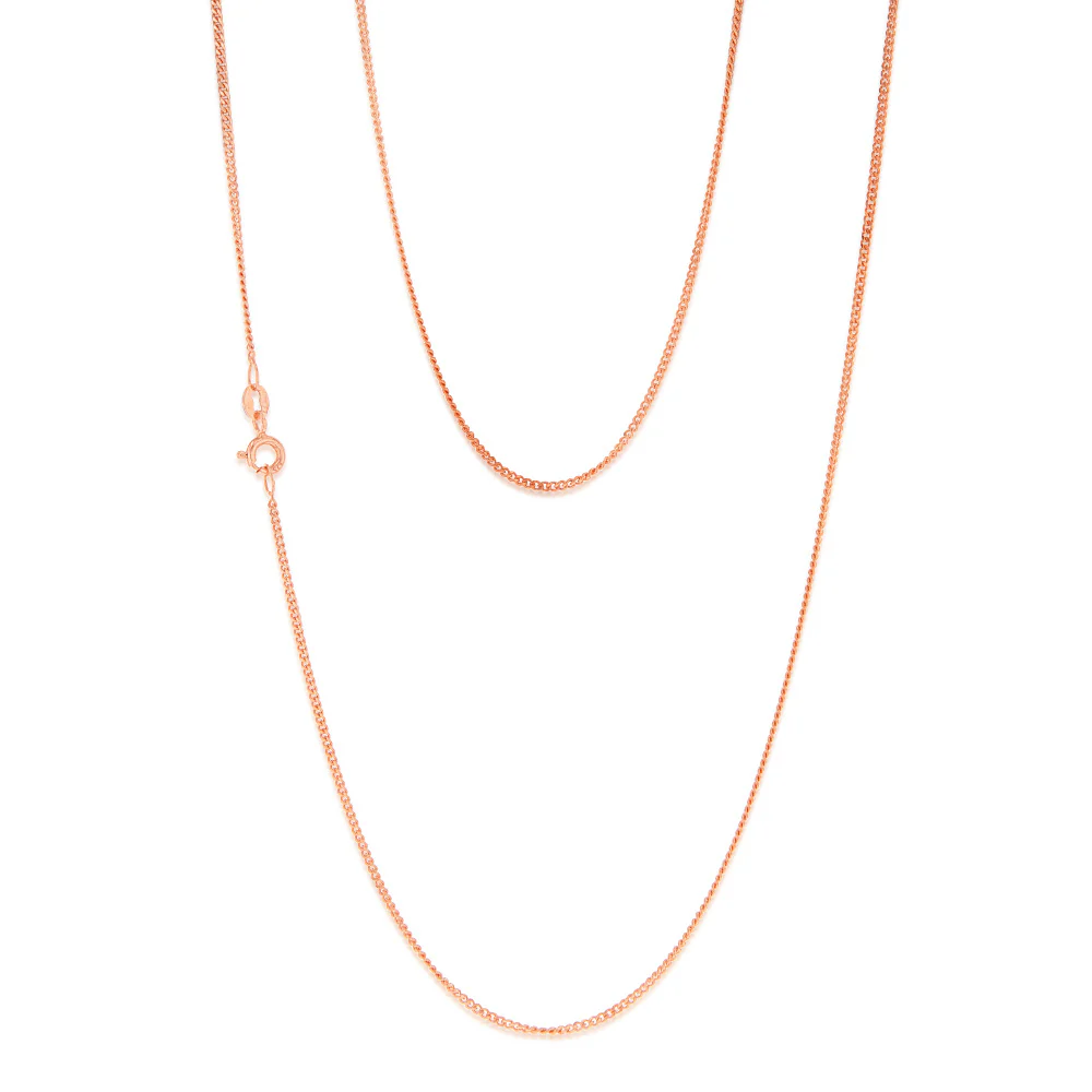 9ct Rose Solid Gold 40 Gauge Curb 56cm Chain
