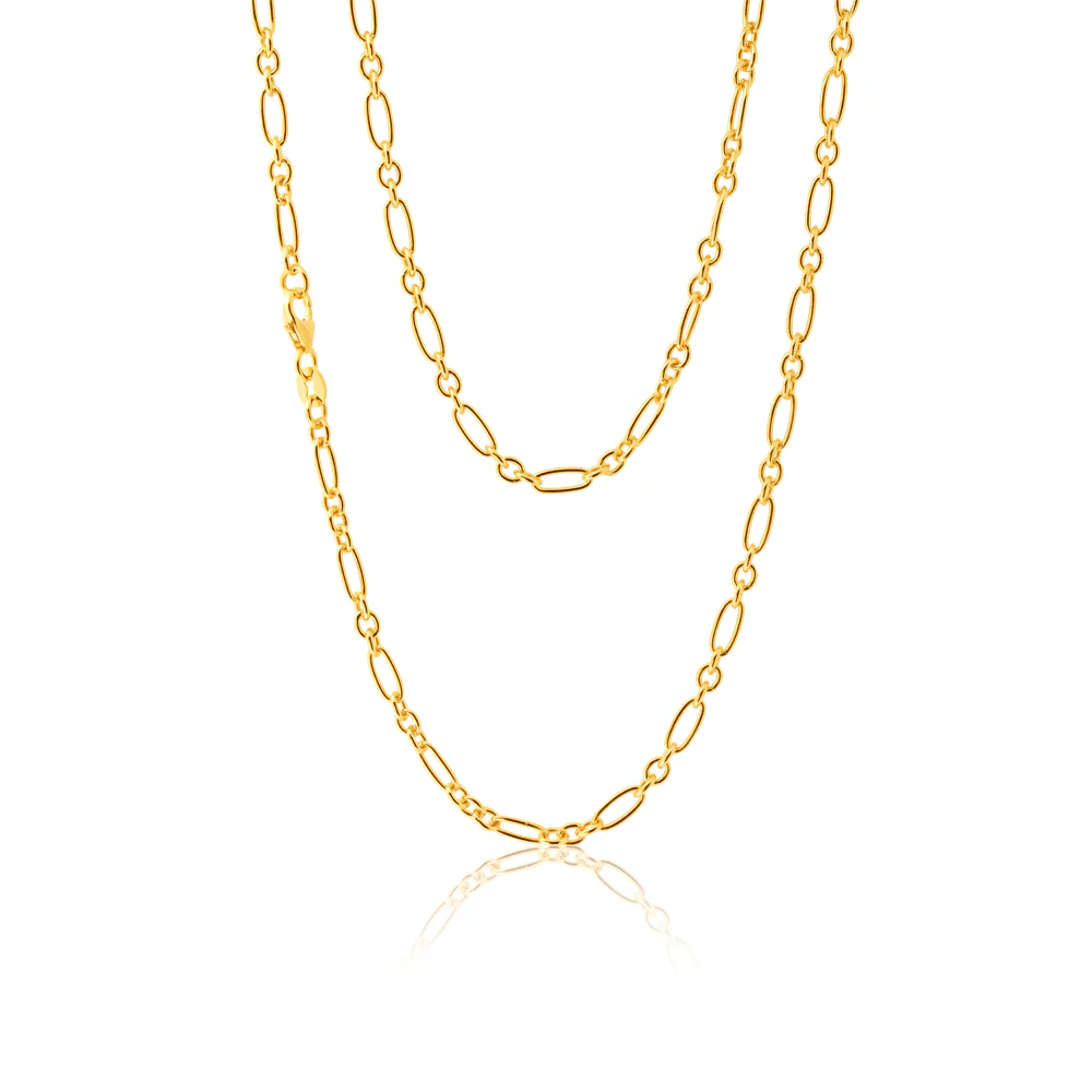 9ct Silver Filled Figaro 45cm 80 Gauge Chain