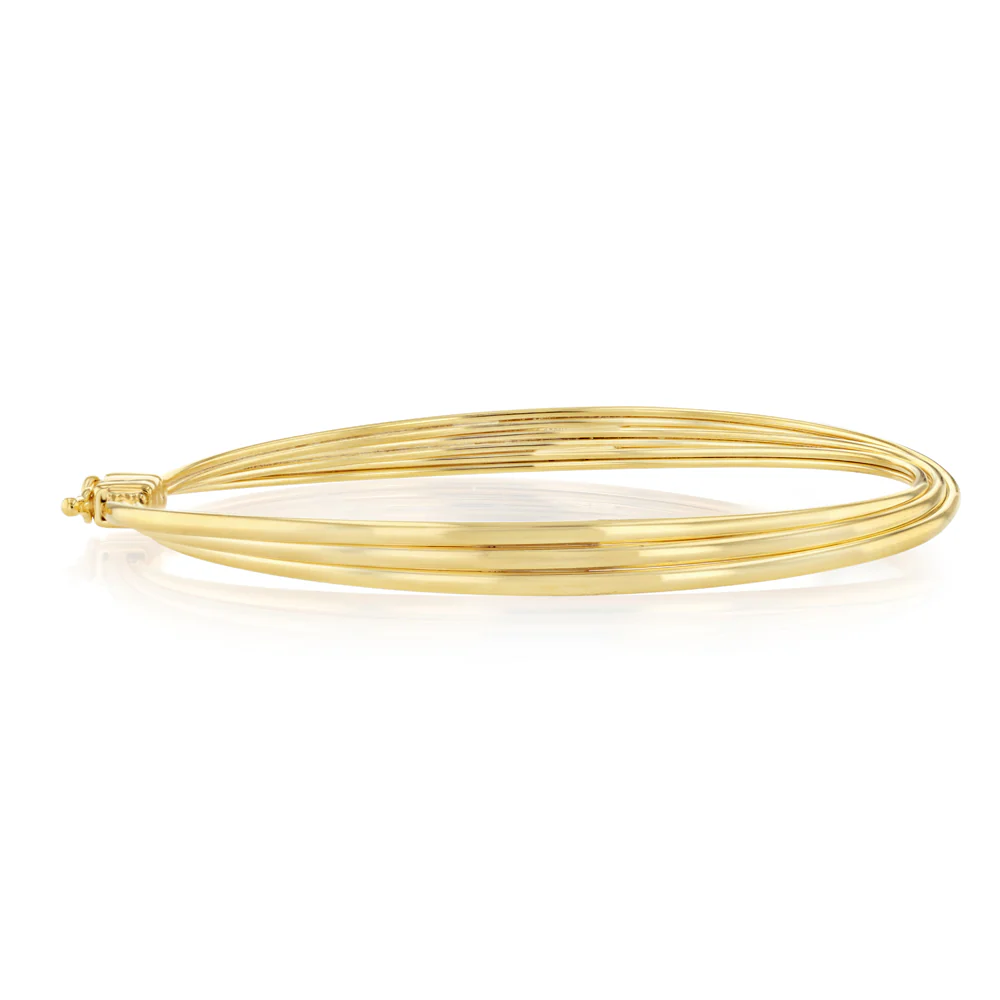 9ct Silverfilled Three Tone Stack Bangle