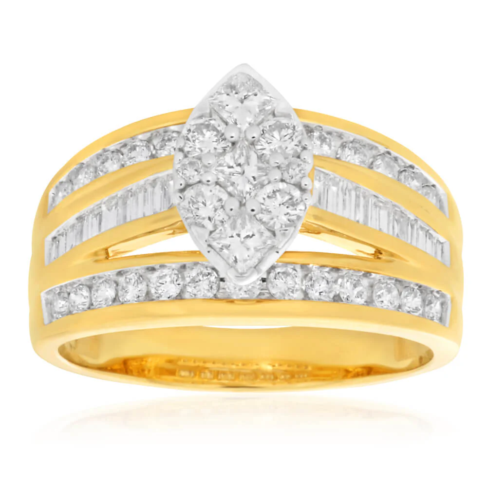 9ct Yellow Gold 1 Carat Diamond Ring