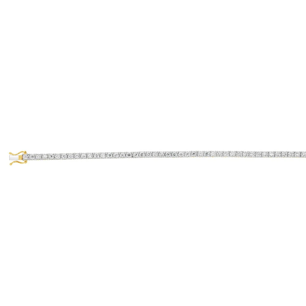 9ct Yellow Gold 2 Carats Lab Grown Diamond 18cm Tennis Bracelet with 57 Diamonds - Image 2