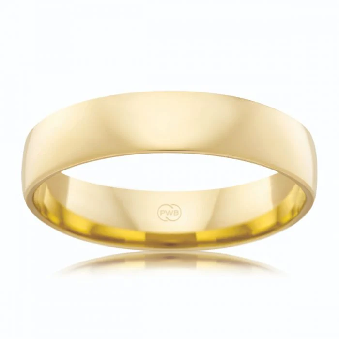 9ct Yellow Gold 5mm Classic Barrel Ezi Fit Ring. Size W - Image 2
