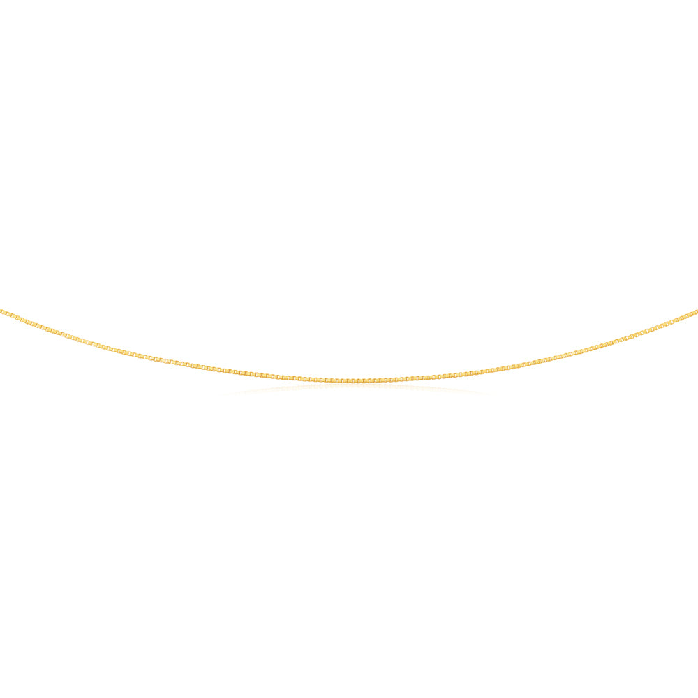 9ct Yellow Gold Box Diamond Cut Link "Venetian" 45cm Chain