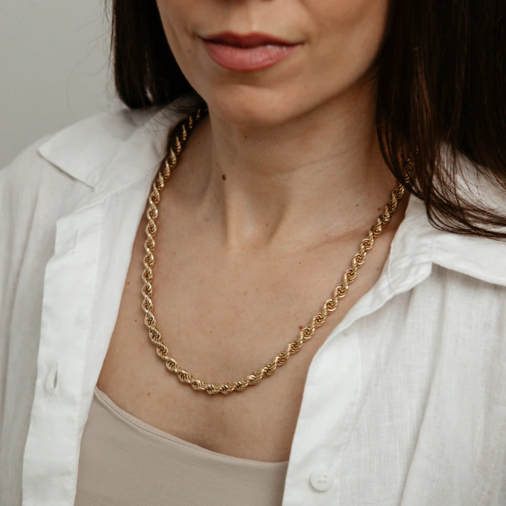 9ct Yellow Gold Copper Filled 55cm Rope Chain - Image 3