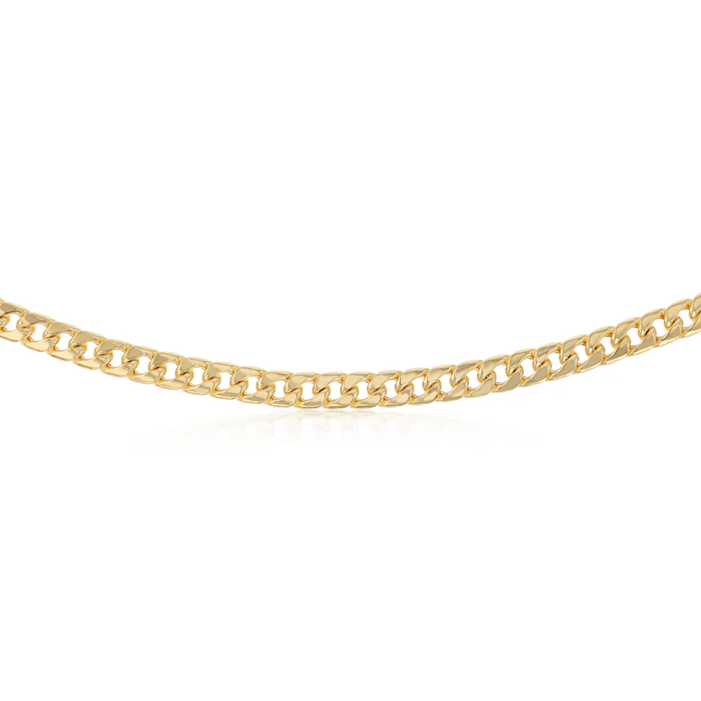 9ct Yellow Gold Copper Filled Flat Curb 55cm Chain - Image 2