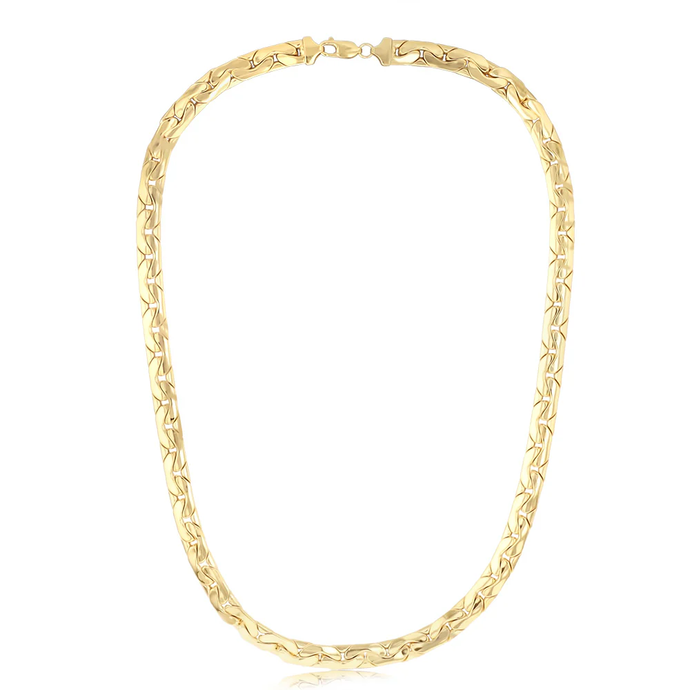 9ct Yellow Gold Copper Filled Textured 55cm Chain - Image 3