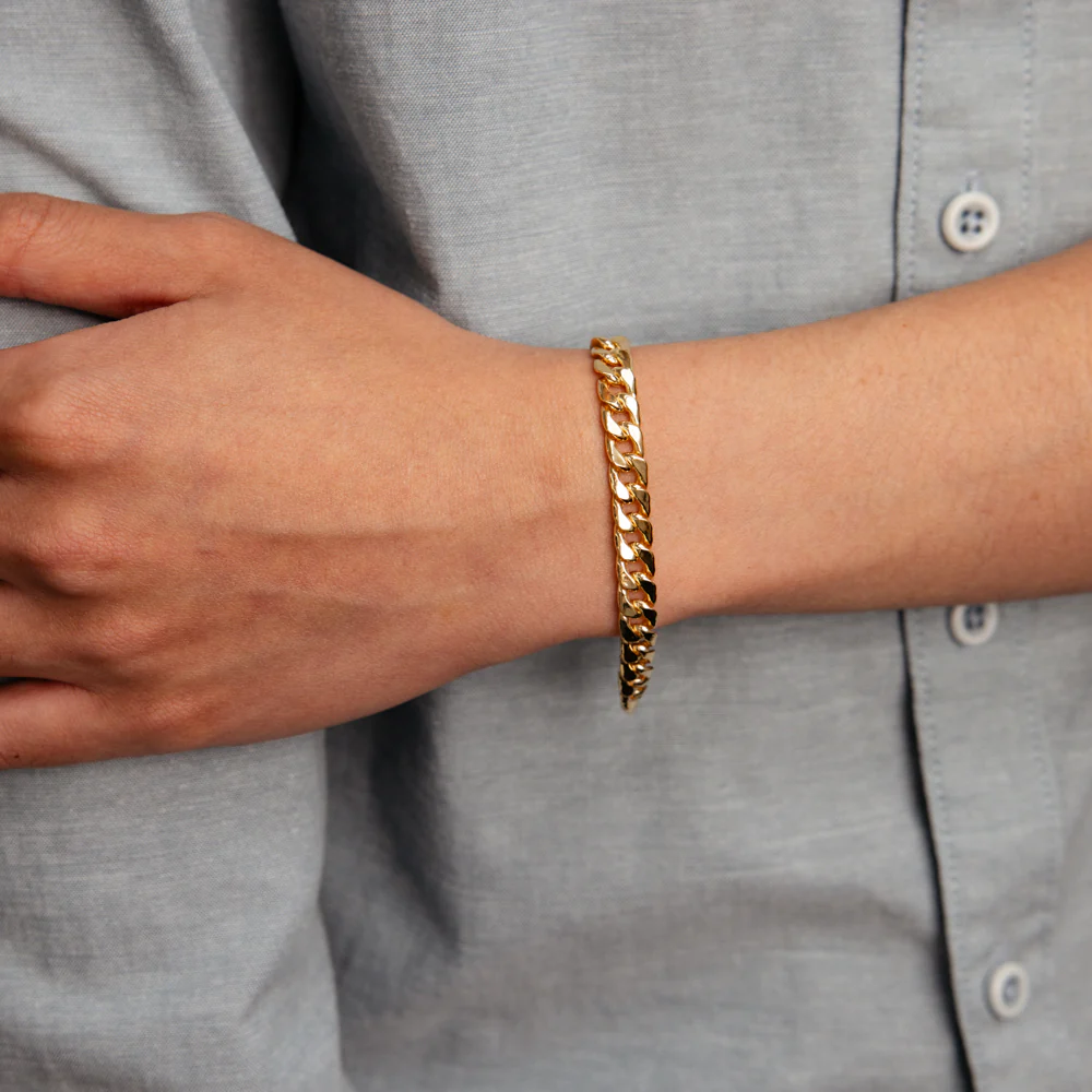 9ct Yellow Gold Copperfilled Flat Curb 21cm Bracelet - Image 4