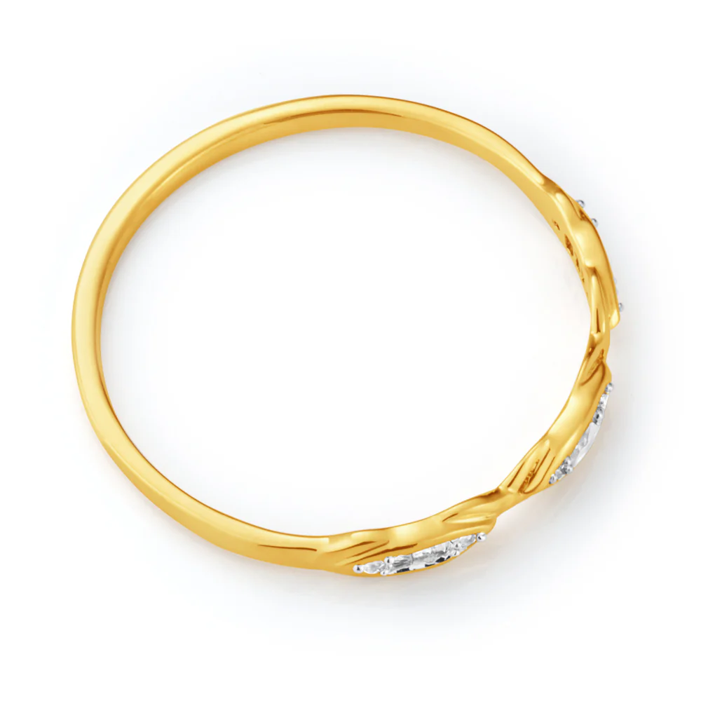 9ct Yellow Gold Eternity Ring with 15 Diamonds - Image 2