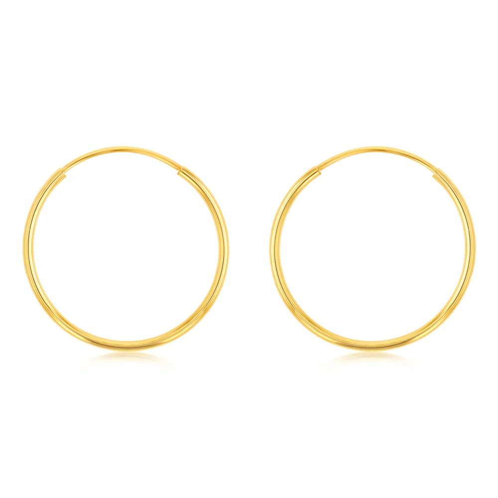 9ct Yellow Gold Fancy 16mm Sleeper Earrings