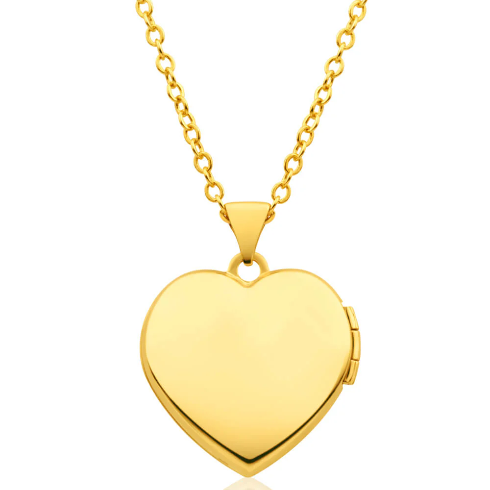 9ct Yellow Gold Heart Shaped Locket with Floral Design - Image 3