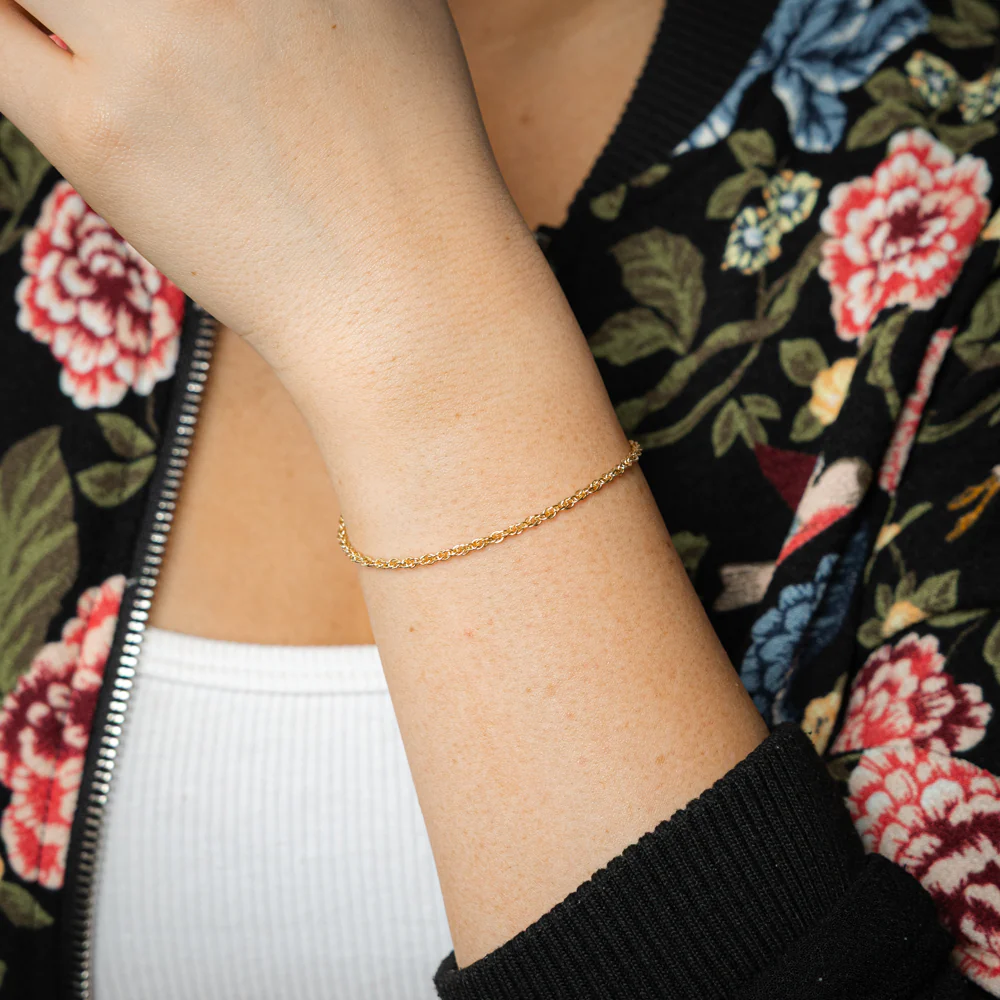 9ct Yellow Gold Hollow 42 Gauge Double Rope 19cm Bracelet - Image 3