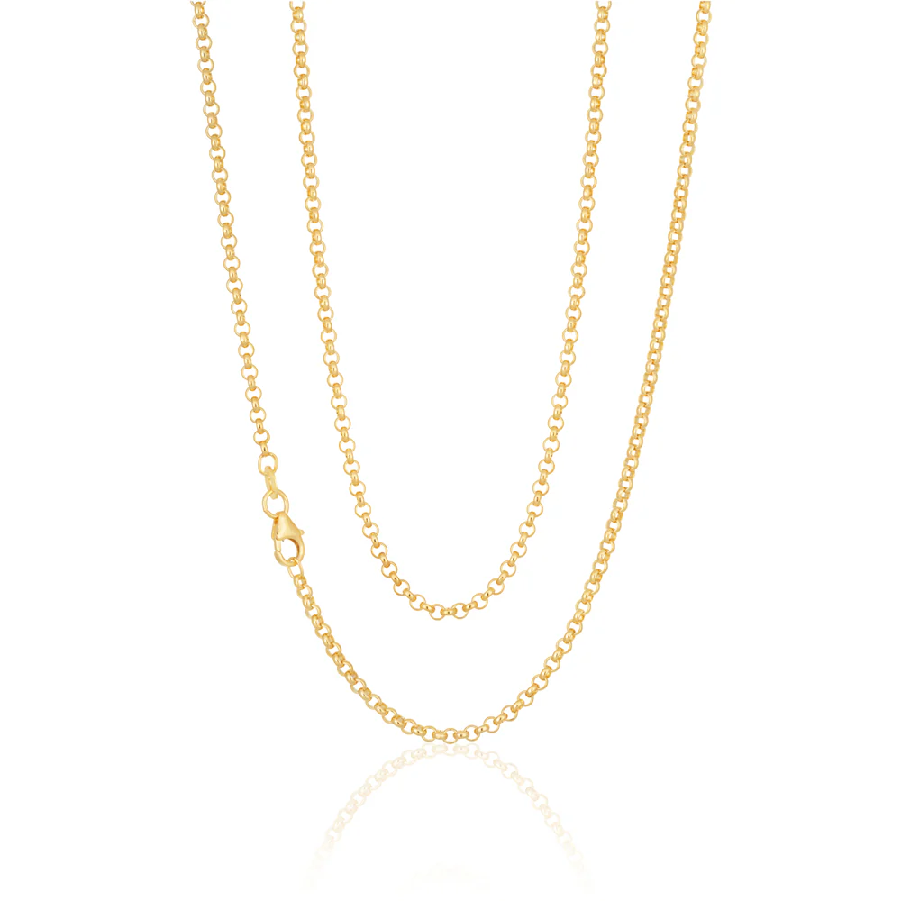9ct Yellow Gold Silver Filled Belcher 50cm 70 Gauge Chain