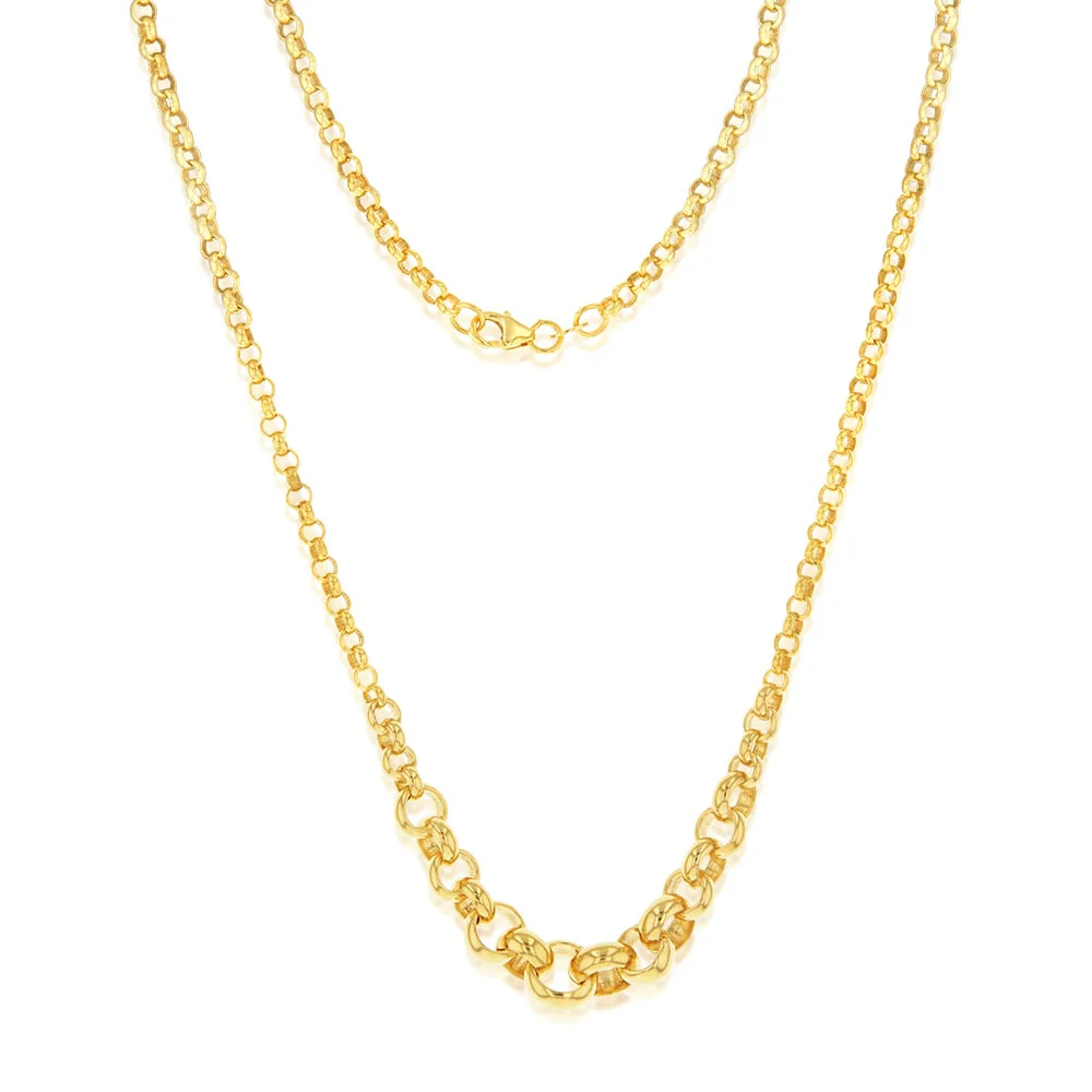 9ct Yellow Gold Silver Filled Fancy Belcher 45cm Chain
