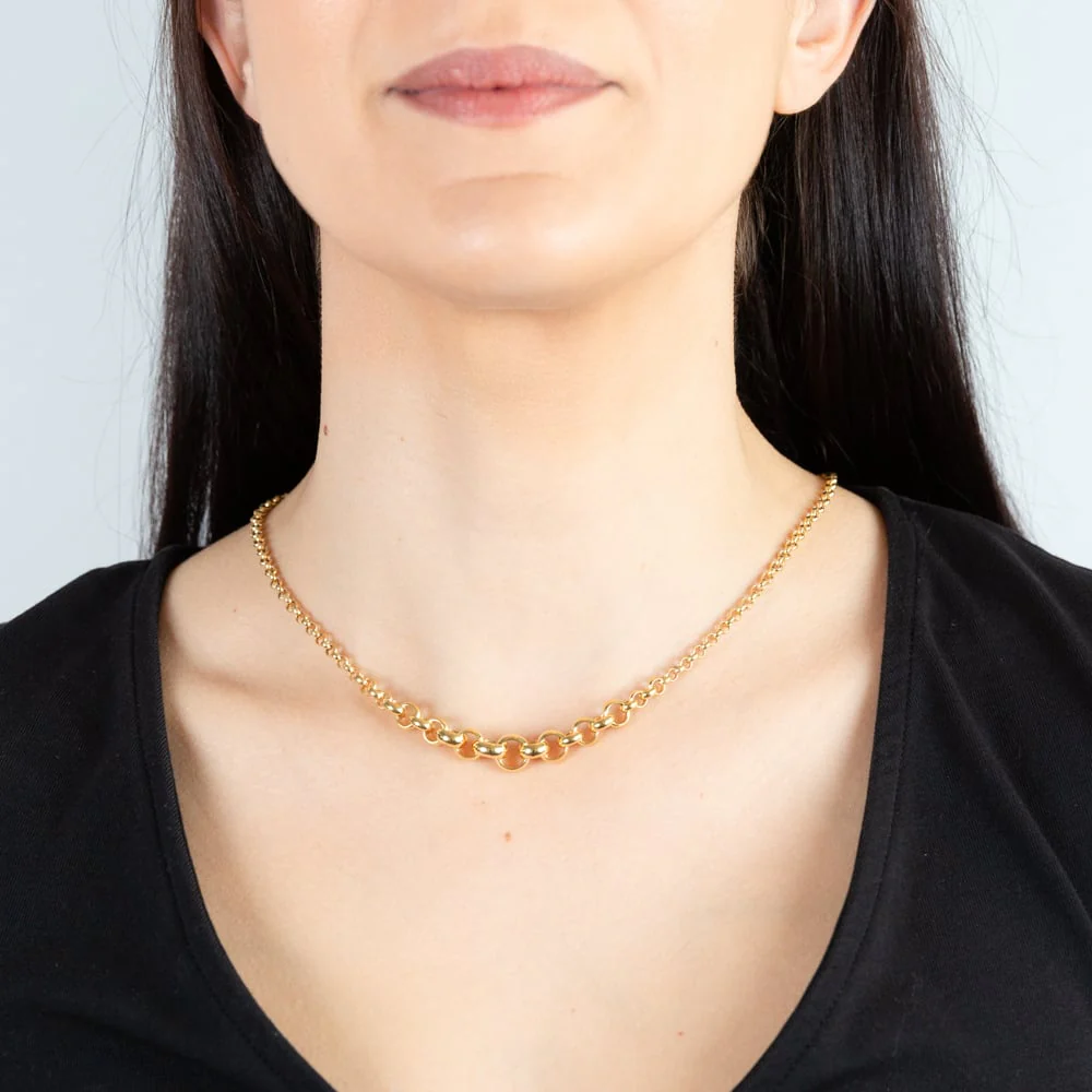 9ct Yellow Gold Silver Filled Fancy Belcher 45cm Chain - Image 3