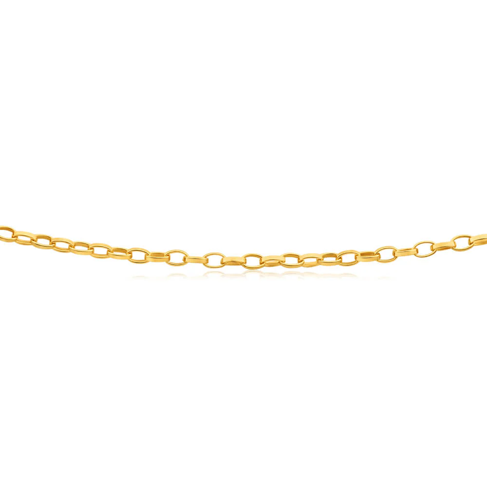 9ct Yellow Gold Silver Filled Oval Link Belcher 50 Gauge Chain in 45cm - Image 2