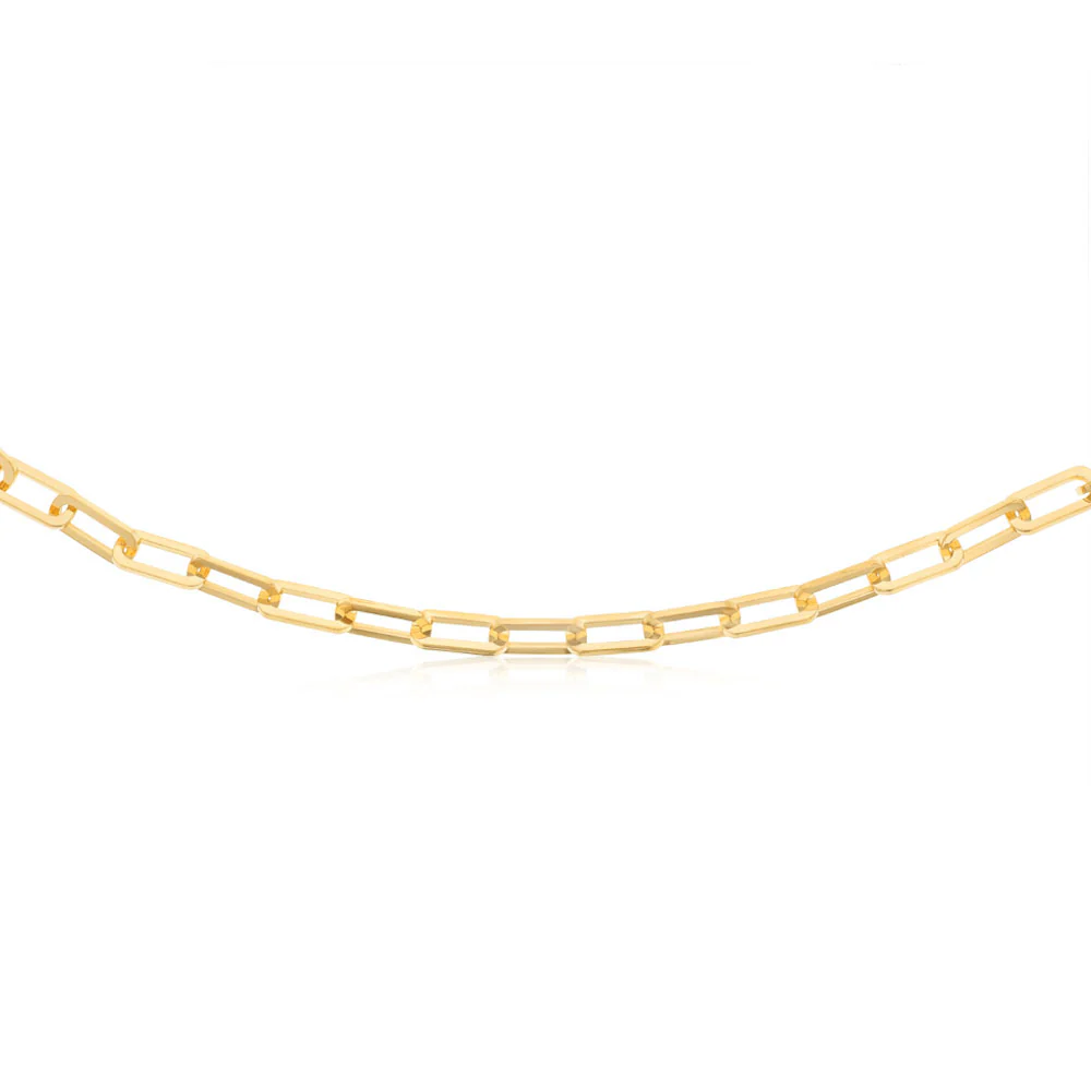 9ct Yellow Gold Silver Filled Paperclip 45cm Chain - Image 2