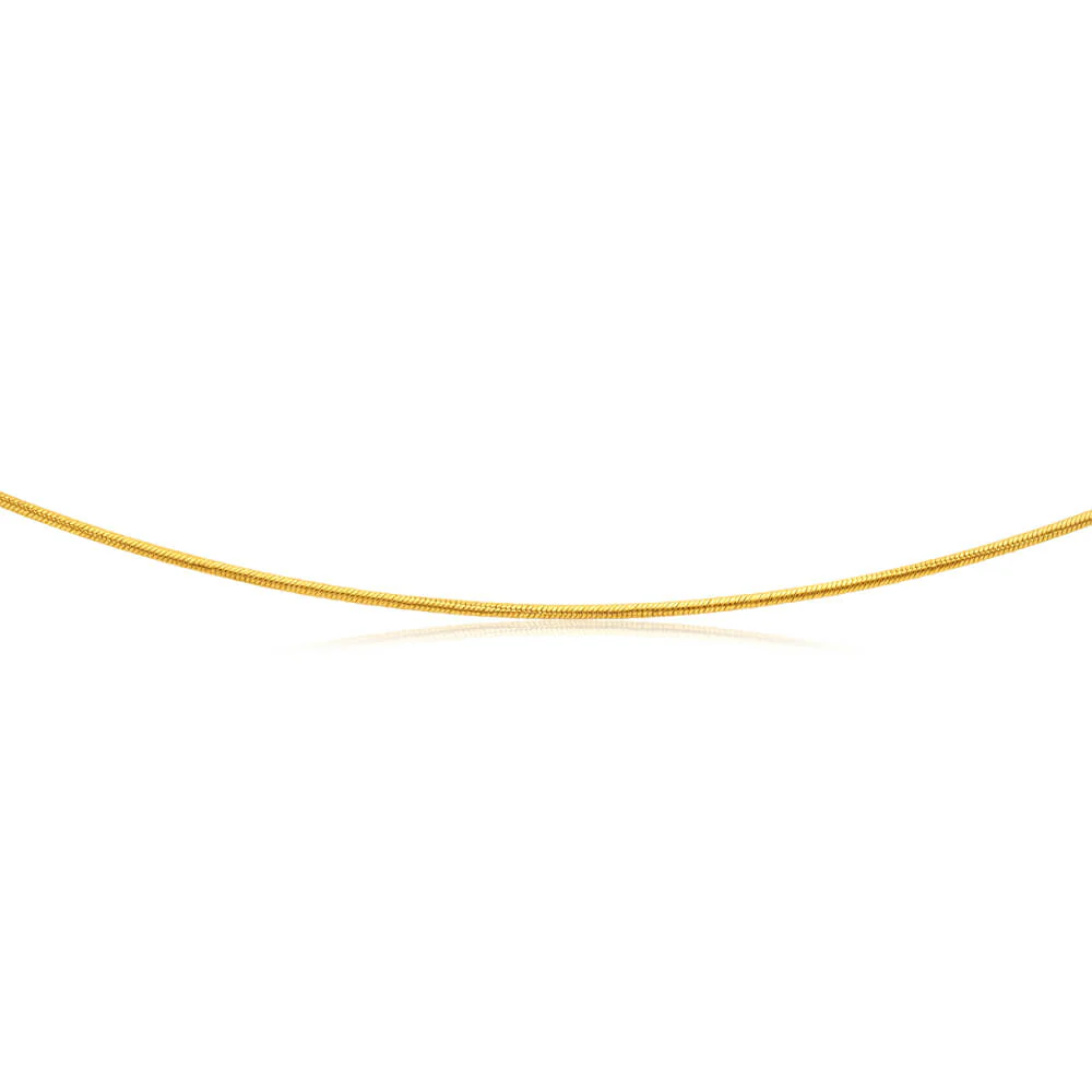 9ct Yellow Gold Silver Filled Snake 45cm Chain - Image 2