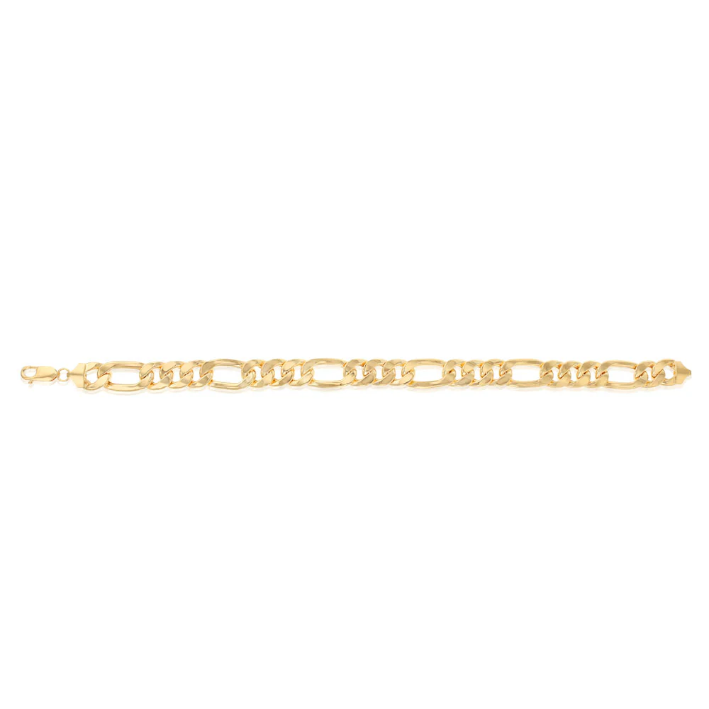 9ct Yellow Gold Silverfilled Figaro 23cm Bracelet - Image 2