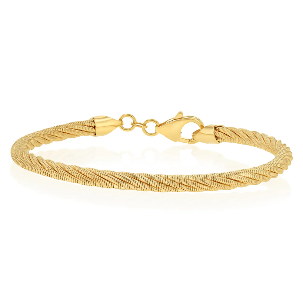 9ct Yellow Gold Silverfilled Rope Bracelet