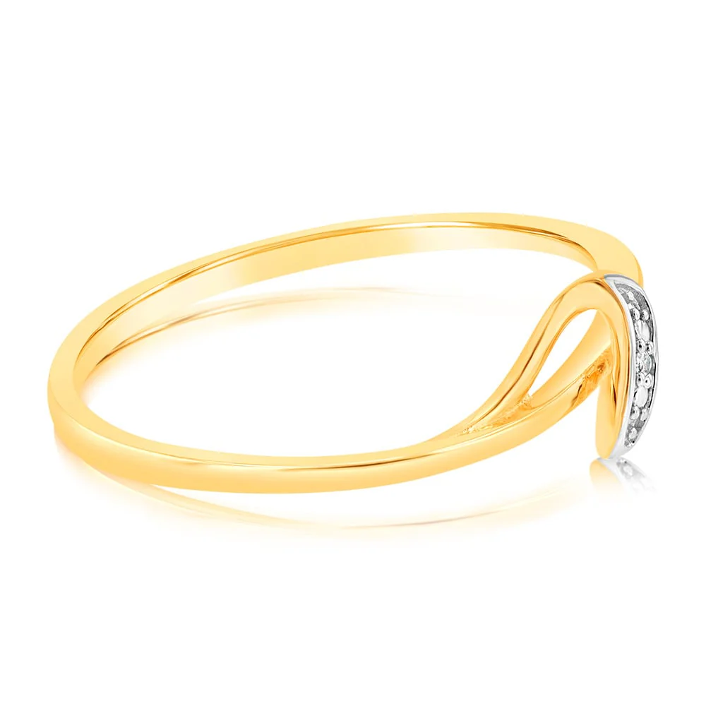9ct Yellow Gold With 1 Brilliant Cut Diamond Ring - Image 2