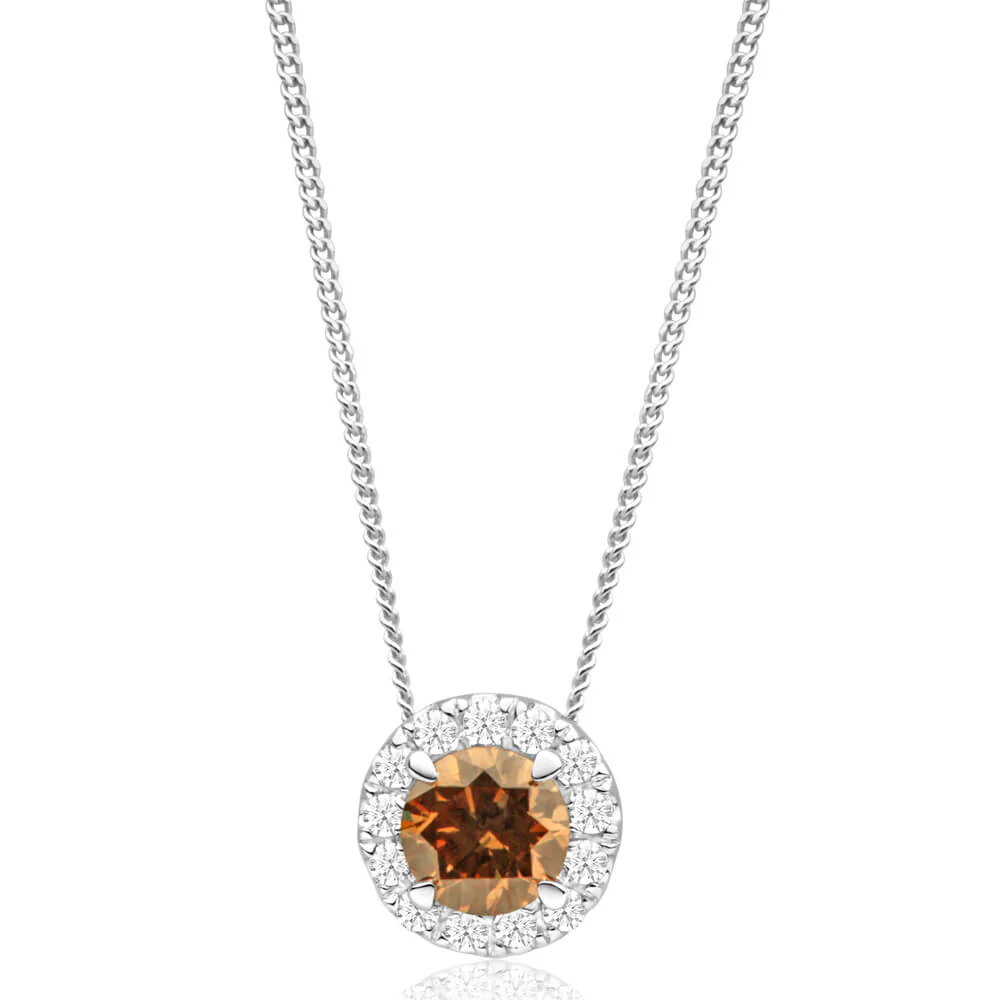 Australian Diamond 9ct White Gold Diamond Pendant With Chain CONNIE