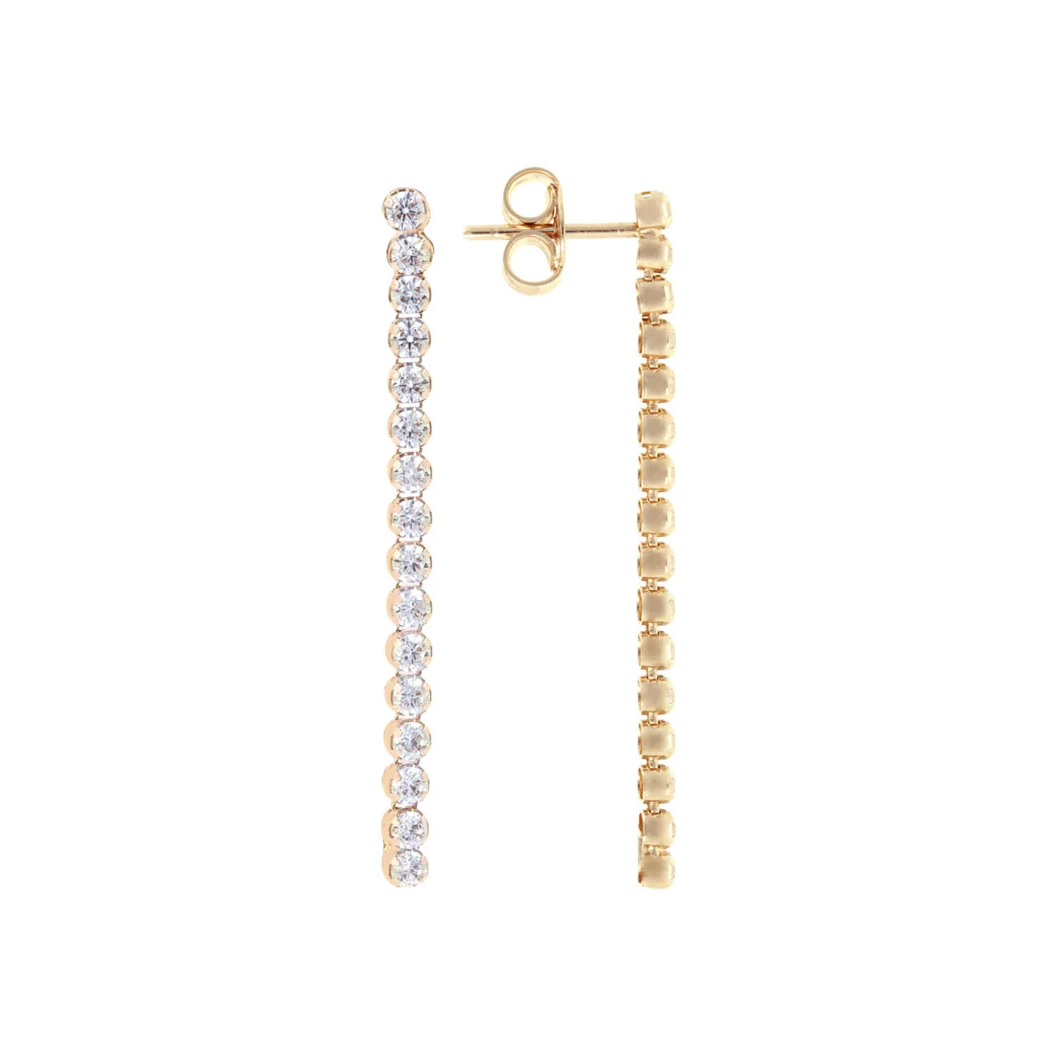 Bronzallure Gold Plated Sterling Silver CZ Drop Earrings