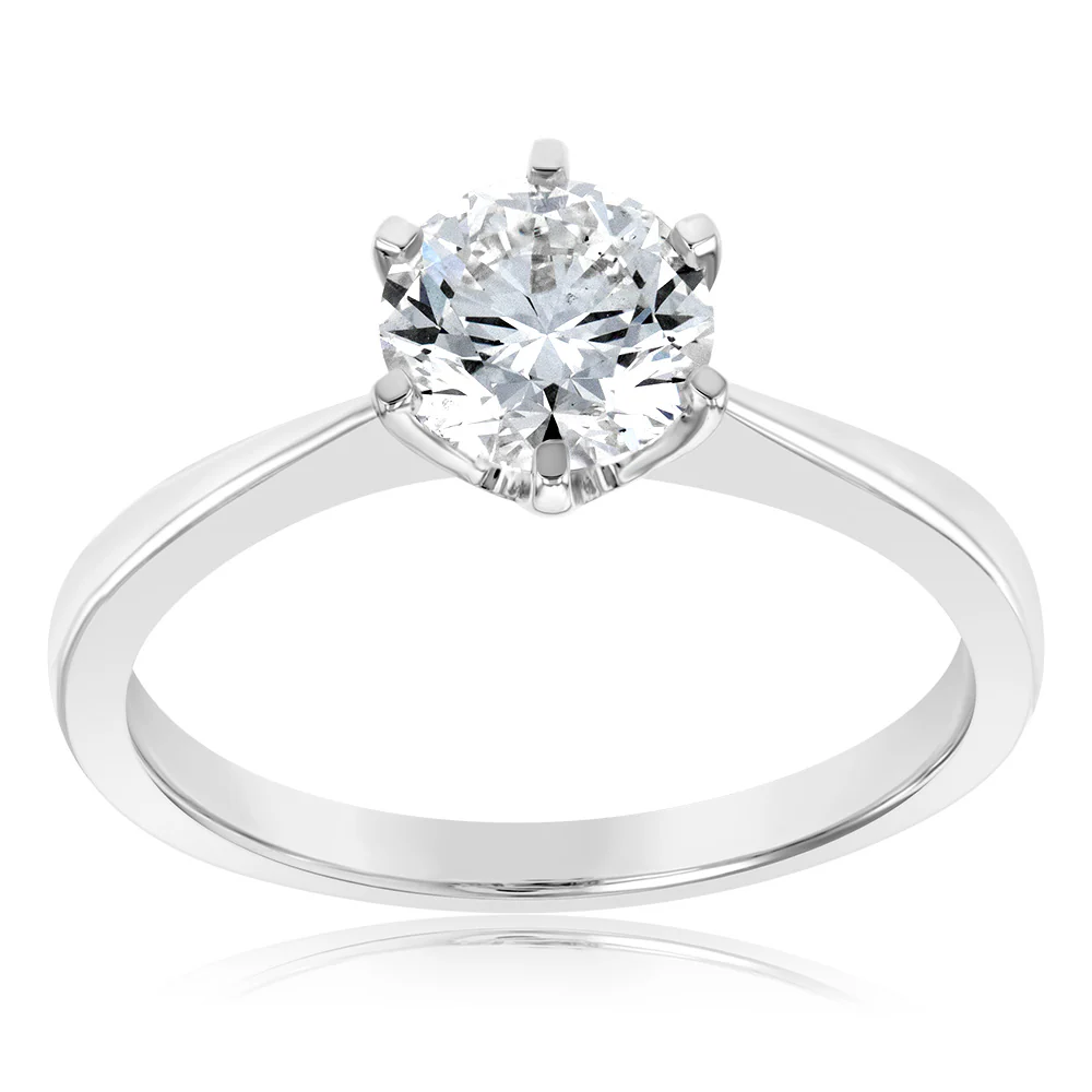 Certified Luminesce Lab Grown 1 Carat Solitaire Ring in 18ct White Gold - Image 2