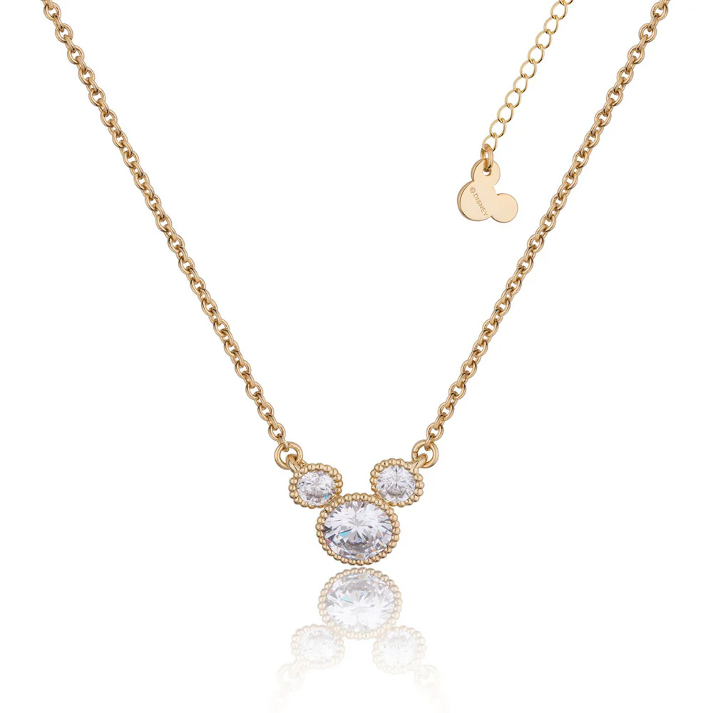 Couture Kingdom Disney Mickey Crimped Yellow Gold Plated Stainless Steel Necklace
