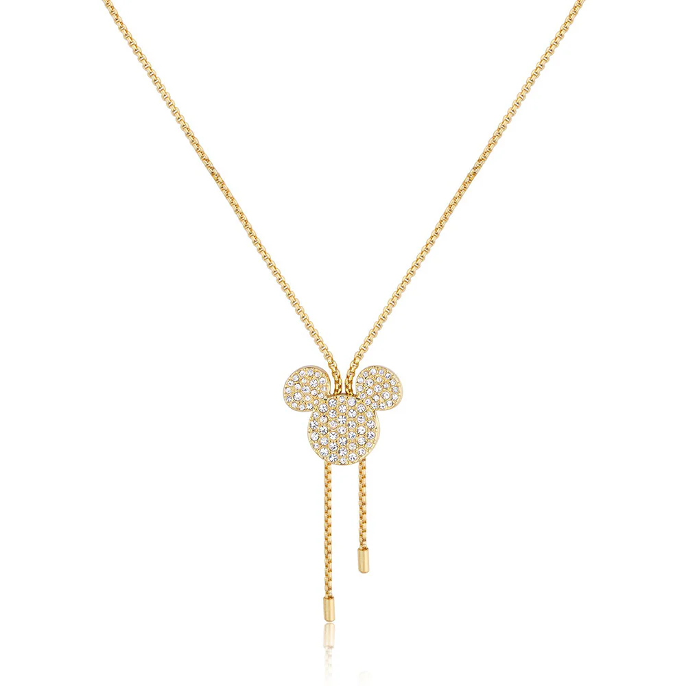 Couture Kingdom Disney Mickey Crimped Yellow Gold Plated Stainless Steel Necklace