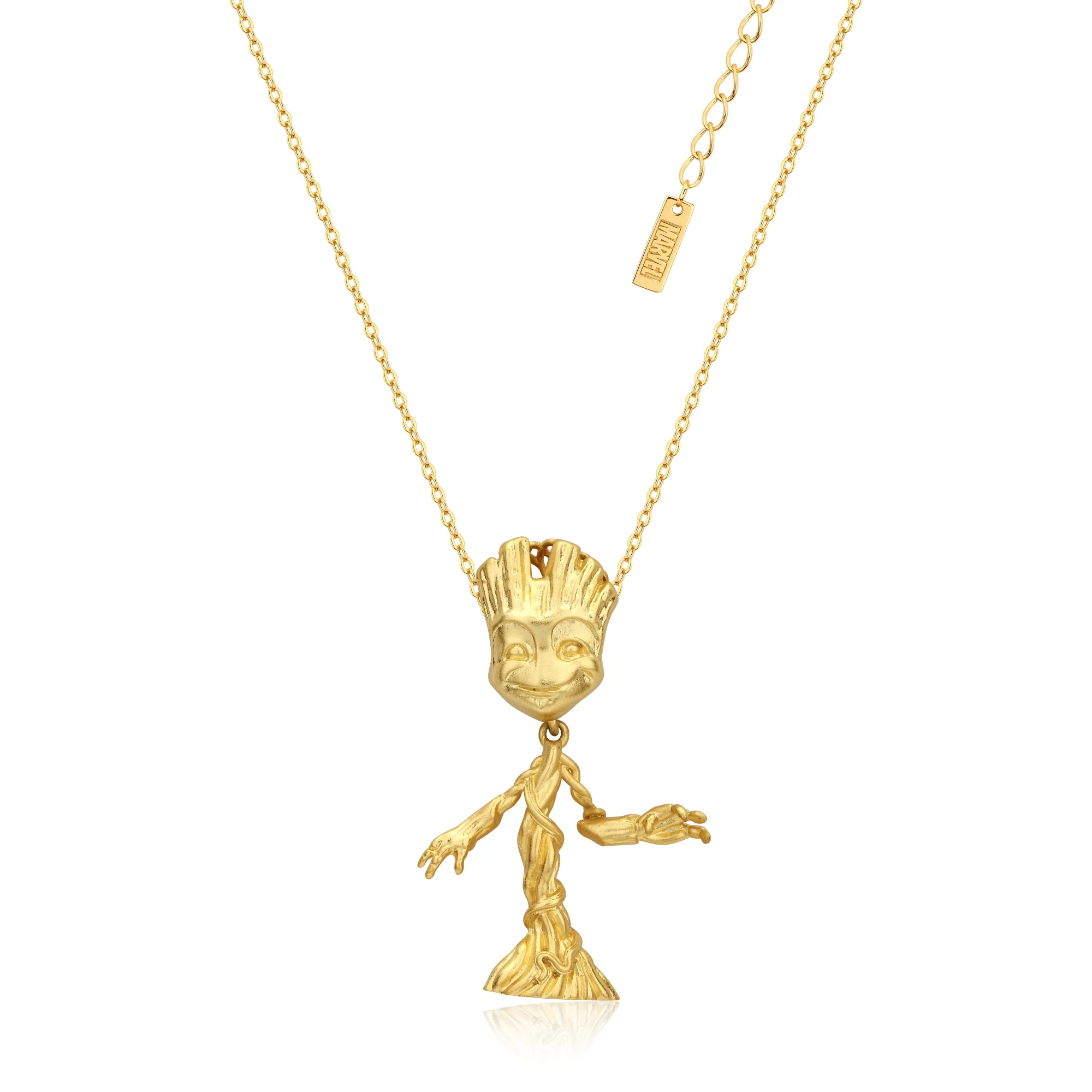 Couture Kingdom Disney Stainless Steel Gold Plated Guardians Of The Galaxy Groot Pendant On Chain