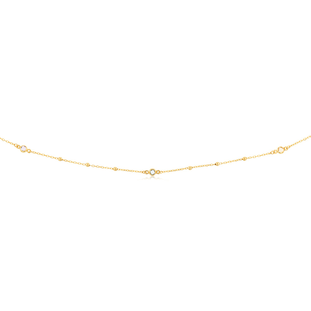 Cubic Zirconia on Adjustable 45cm Necklace in 9ct Yellow Gold - Image 2