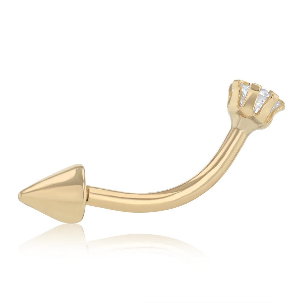 Cubic Zirconia Single Earring in 9ct Yellow Gold - Image 3
