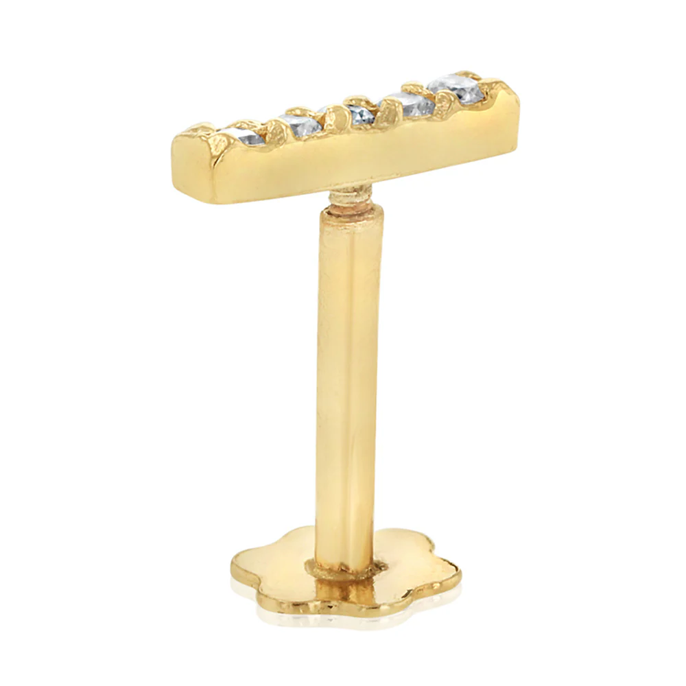 Cubic Zirconia Single Flatback Earring in 9ct Yellow Gold - Image 3