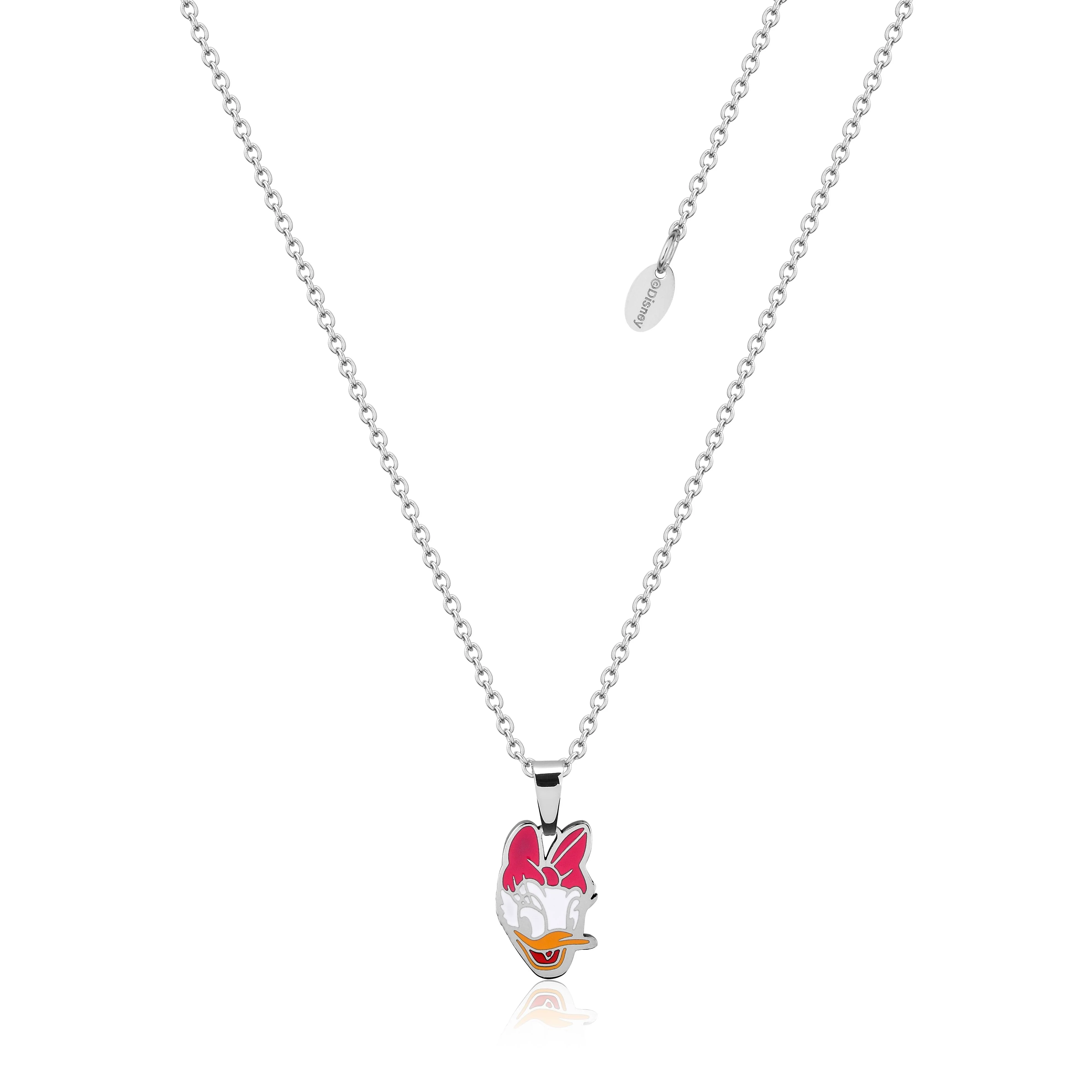 DISNEY Stainless Steel 47cm Animated Daisy Duck Pendant on Chain