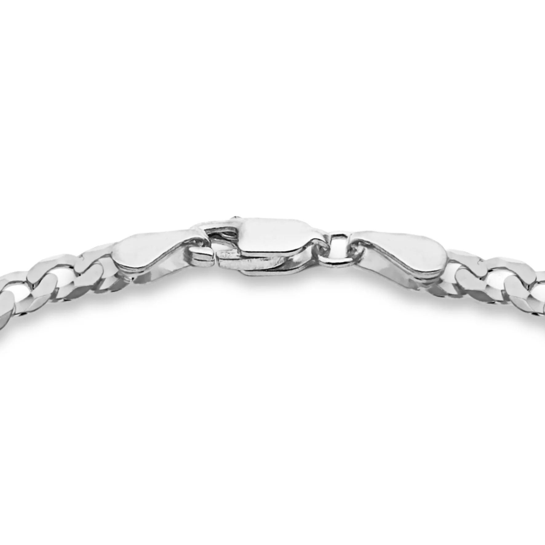 Engravable ID Flat Curb 19cm Bracelet in Sterling Silver - Image 3