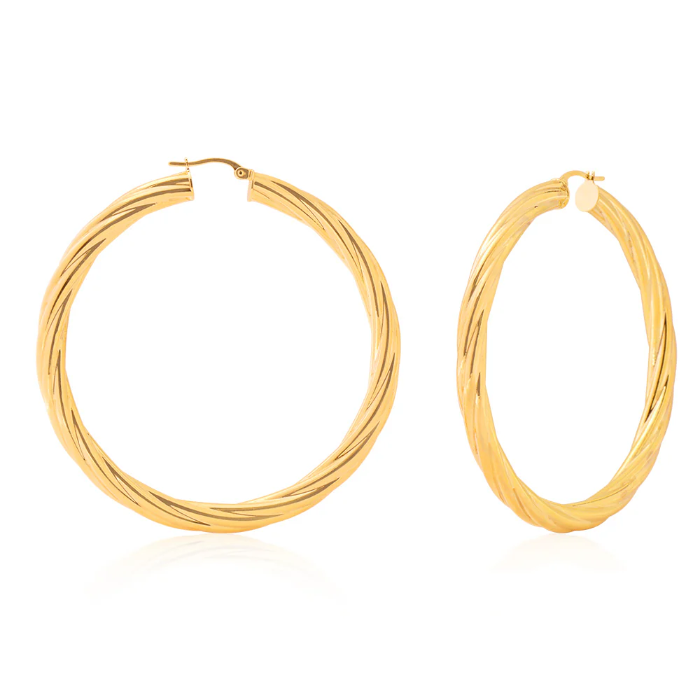 Fancy 9ct Hoop Earrings
