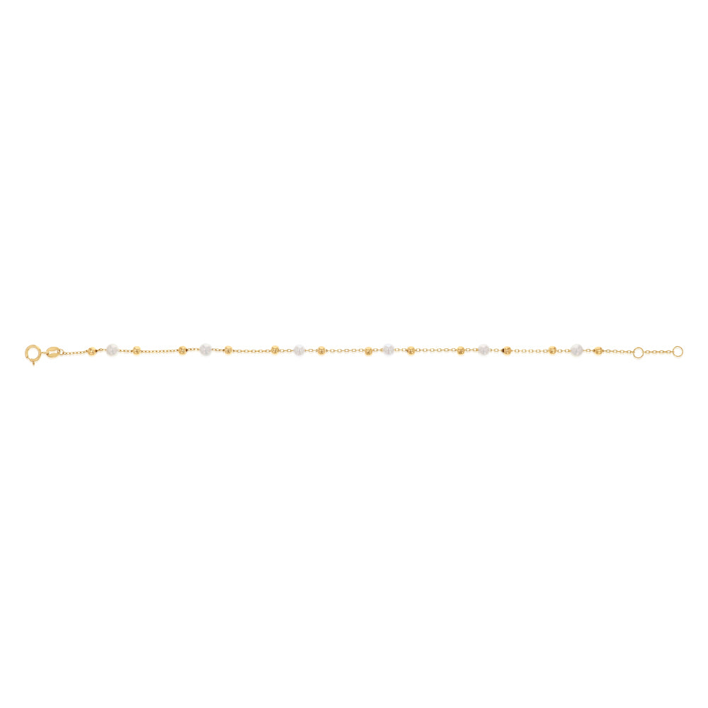 Freshwater Pearl Fancy Bracelet 19.10cm in 9ct Yellow Gold - Image 2